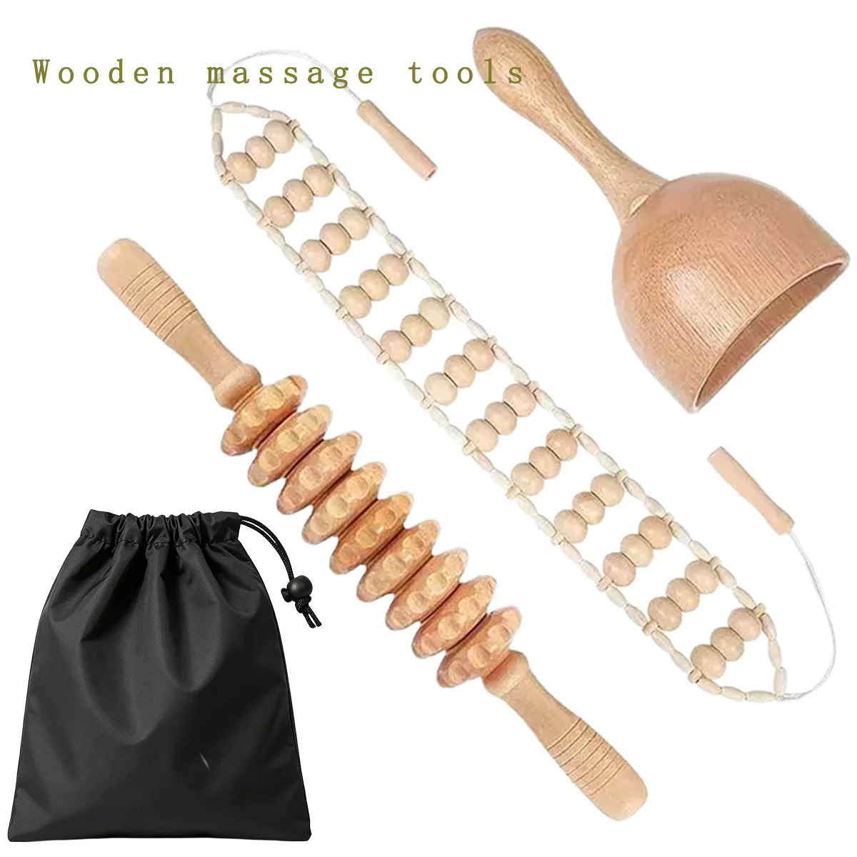 Wooden Massage Tool Set Maderoterapia Kit with Cup, Roller & Storage Bag for Body Sculpting Anti-Cellulite
Wooden Massage Tool Set Maderoterapia Kit with Cup, Roller & Storage Bag for Body Sculpting Anti-Cellulite