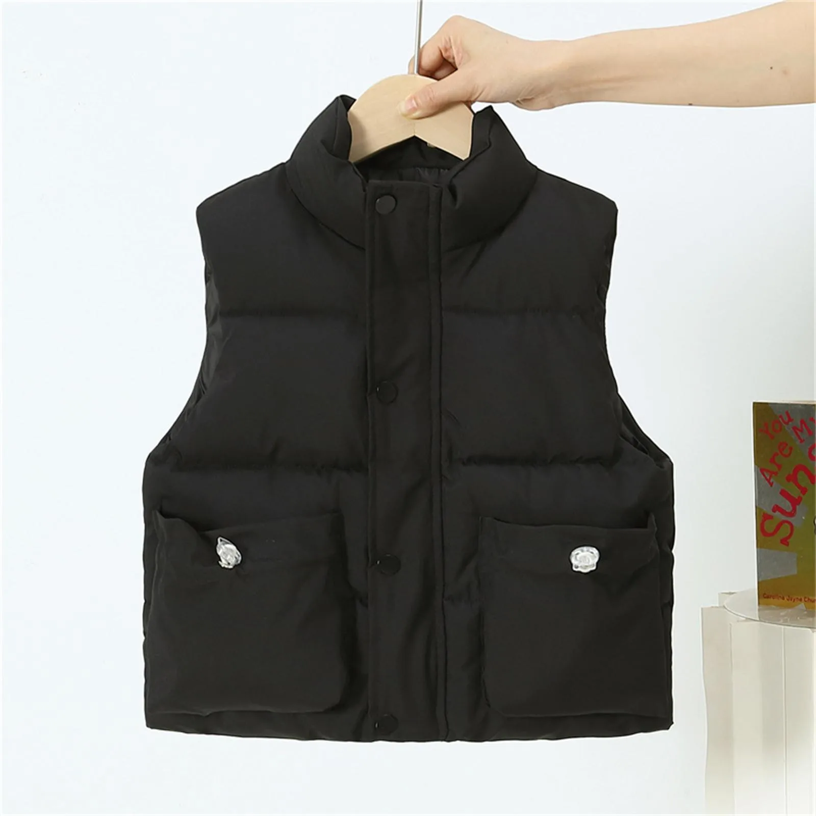 Children Solid Color Vest Autumn Winter Stand Collar Warm Thicken Cotton Vest Korean Version Fashion Versatile Casual Waistcoat
Children Solid Color Vest Autumn Winter Stand Collar Warm Thicken Cotton Vest Korean Version Fashion Versatile Casual Waistcoat