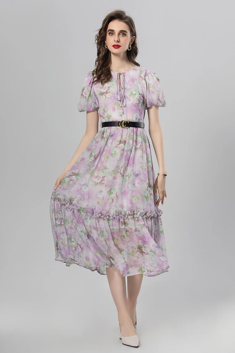 SEQINYY Elegant Midi Dress Summer Spring New Fashion Design Women Runway Short Sleeve Vintage Purple Flower Print Chiffon
SEQINYY Elegant Midi Dress Summer Spring New Fashion Design Women Runway Short Sleeve Vintage Purple Flower Print Chiffon
