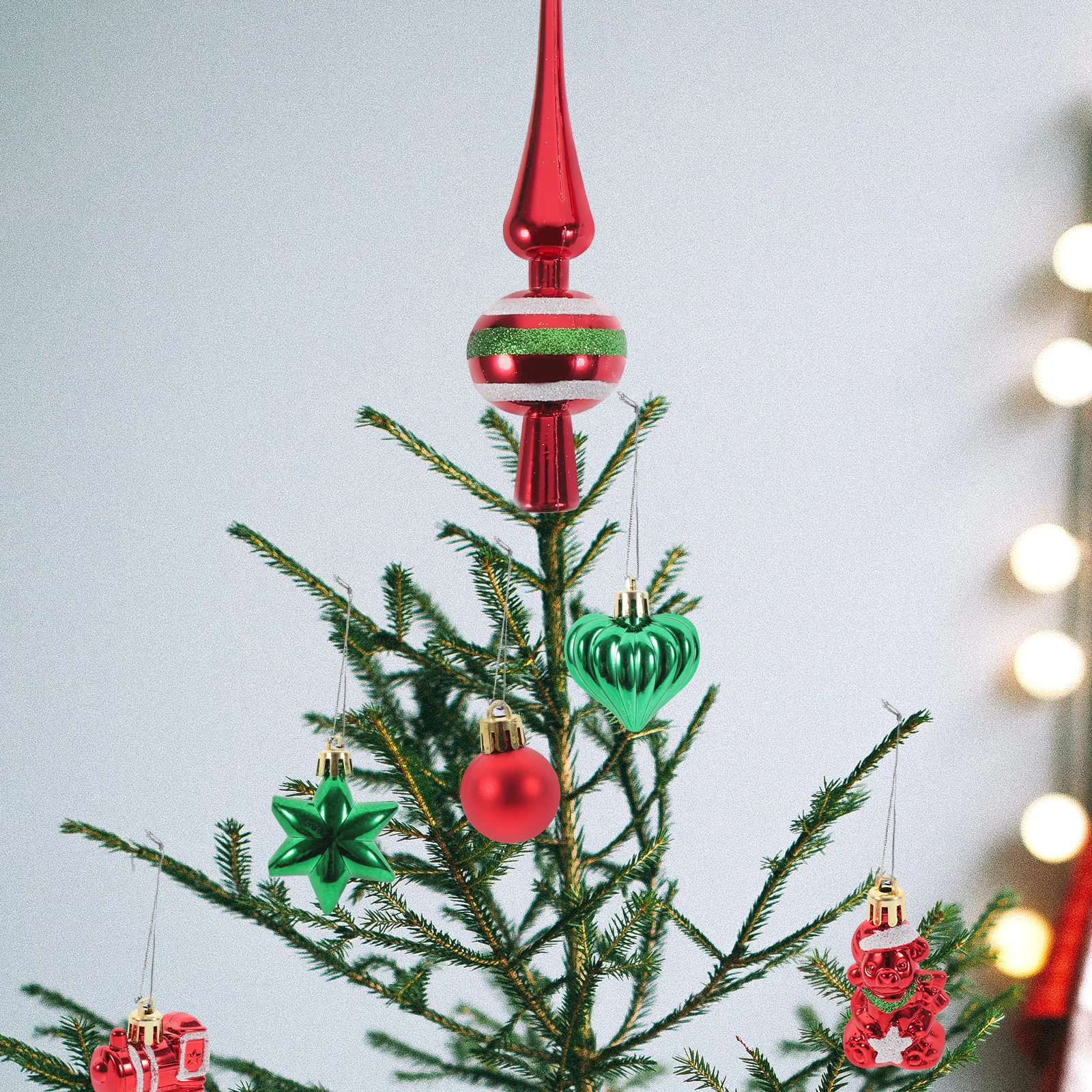 Hanging Christmas Balls on Top of The Tree Ornament Small Xmas Topper Finial Toppers
Hanging Christmas Balls on Top of The Tree Ornament Small Xmas Topper Finial Toppers