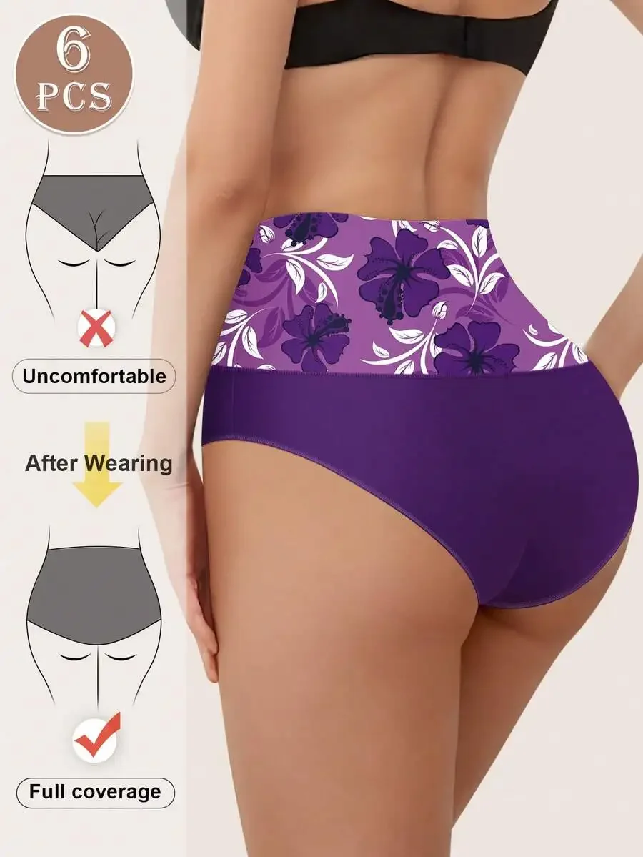 6 Pcs High Waist Briefs For Women Tummy Control Butt Lifting Soft Floral Printed Panties
6 Pcs High Waist Briefs For Women Tummy Control Butt Lifting Soft Floral Printed Panties