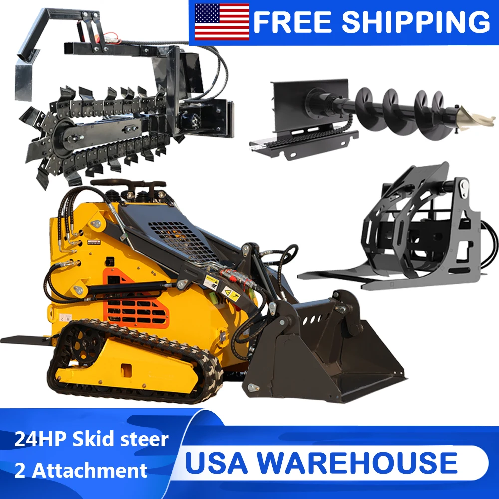 24HP Skid Steer Loader 4-in-1 Bucket 3-Stage Pump Hydraulic System New 2026 Free Shipping Compact Tracked Skid Steer
24HP Skid Steer Loader 4-in-1 Bucket 3-Stage Pump Hydraulic System New 2026 Free Shipping Compact Tracked Skid Steer