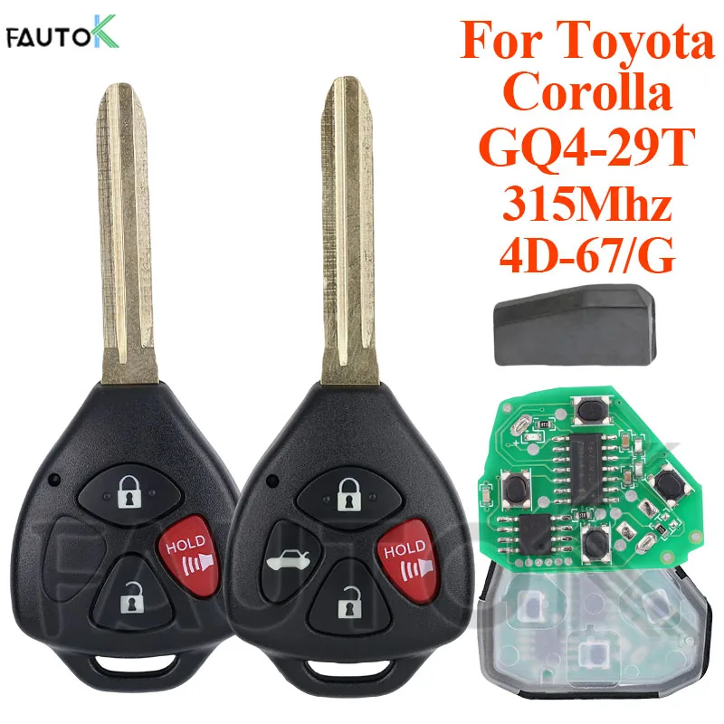 GQ4-29T дистанционный ключ от автомобиля 315 МГц подходит для Toyota Corolla Venza 2010 2011 2012 2013 2014 2015 транспондер 314 МГц 4D 67 G чип
GQ4-29T дистанционный ключ от автомобиля 315 МГц подходит для Toyota Corolla Venza 2010 2011 2012 2013 2014 2015 транспондер 314 МГц 4D 67 G чип