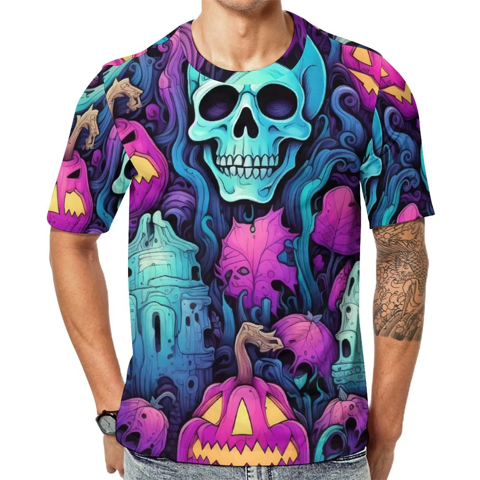 Funny Men's Creative T-Shirts Skull Pumpkins Design Personality Short Sleeve Tops Summer Outdoor Trendy Daily Casual O-Neck Tees
Funny Men's Creative T-Shirts Skull Pumpkins Design Personality Short Sleeve Tops Summer Outdoor Trendy Daily Casual O-Neck Tees