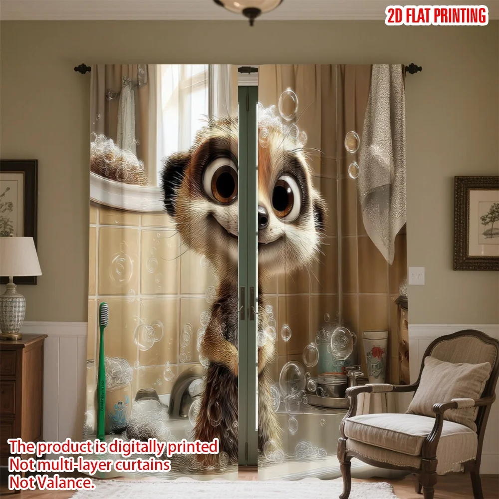 2D flat printing 2pcs Scene Curtain Meerkat in Bubble Bath Digital Printed Polyester Drapes Family Party for Holiday Portraits
2D flat printing 2pcs Scene Curtain Meerkat in Bubble Bath Digital Printed Polyester Drapes Family Party for Holiday Portraits