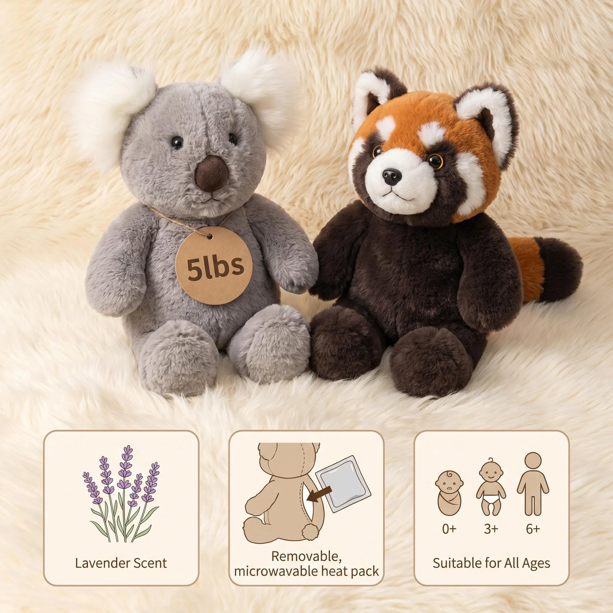0.7kg 26cm weighted plush toy raccoon koala microwave filled animal heating pad, used to relieve pressure, can be cooled
0.7kg 26cm weighted plush toy raccoon koala microwave filled animal heating pad, used to relieve pressure, can be cooled