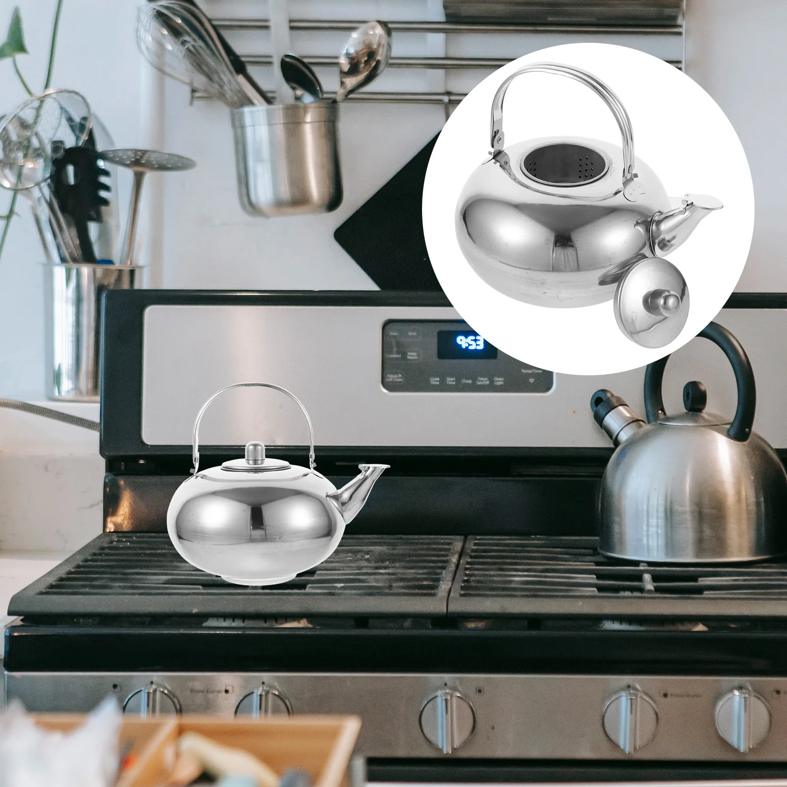 Чайник из нержавеющей стали, плита со свистком, дизайн для газовых электрических индукционных варочных панелей, горшок с горячей водой, кипячение для кемпинга
Чайник из нержавеющей стали, плита со свистком, дизайн для газовых электрических индукционных варочных панелей, горшок с горячей водой, кипячение для кемпинга