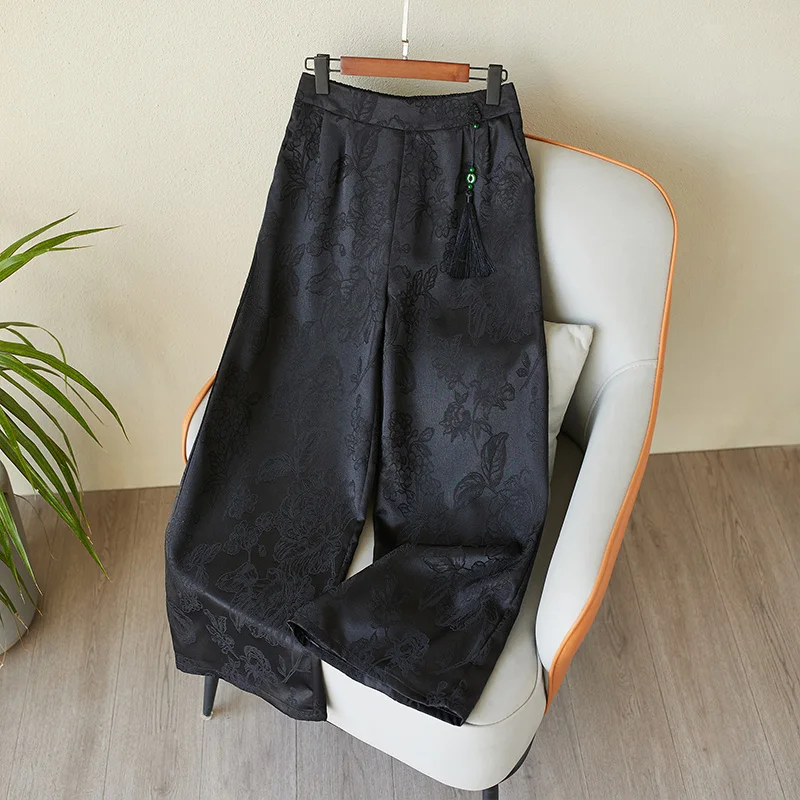 High Waist Casual Pants Women's plus Size Summer New Chinese Style Embroidery Wide Leg Harem Straight Leg Pants
High Waist Casual Pants Women's plus Size Summer New Chinese Style Embroidery Wide Leg Harem Straight Leg Pants