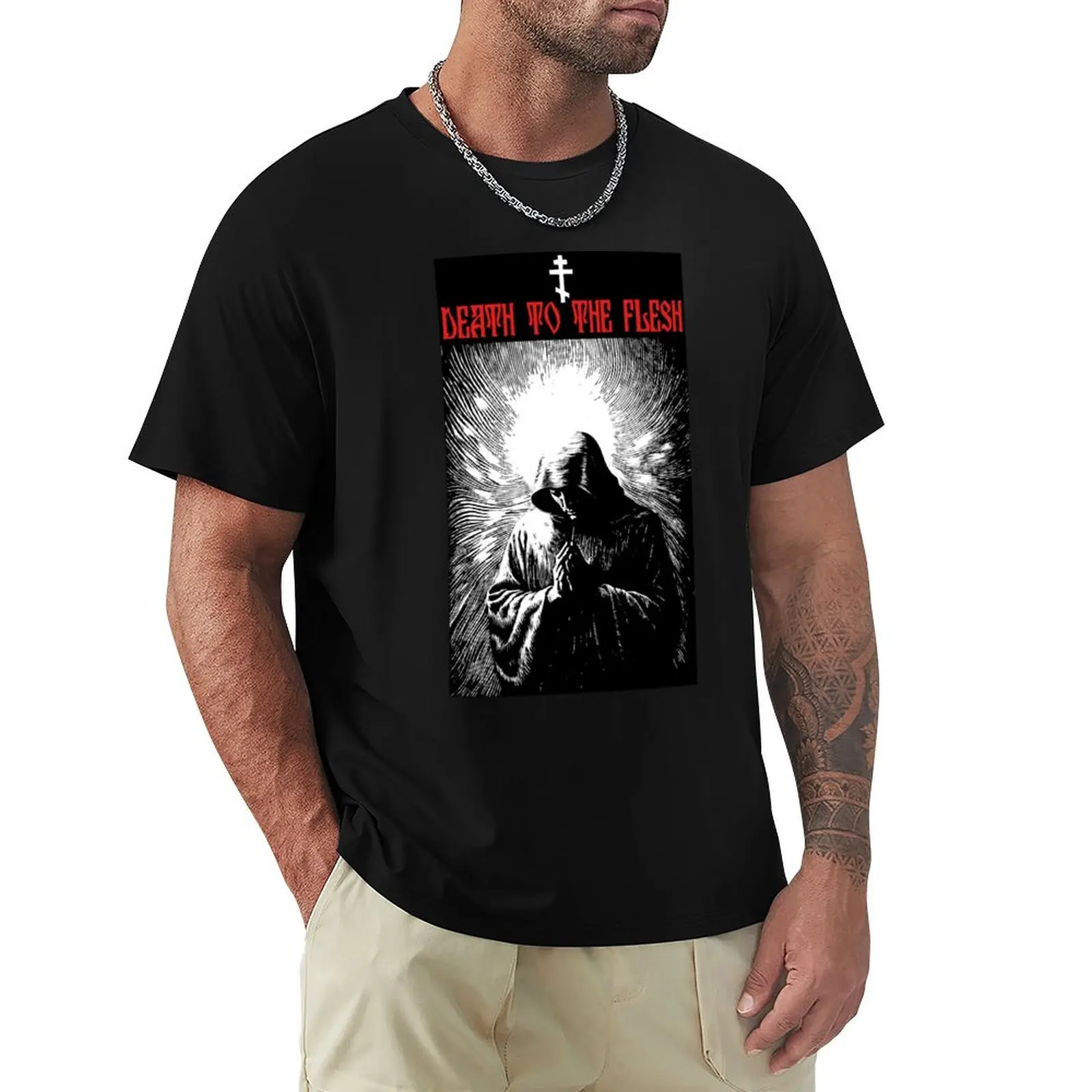 Theosis Eastern Orthodox - Death To The Flesh Clothing Line T-Shirt graphic t shirt vintage football t shirt men clothings
Theosis Eastern Orthodox - Death To The Flesh Clothing Line T-Shirt graphic t shirt vintage football t shirt men clothings