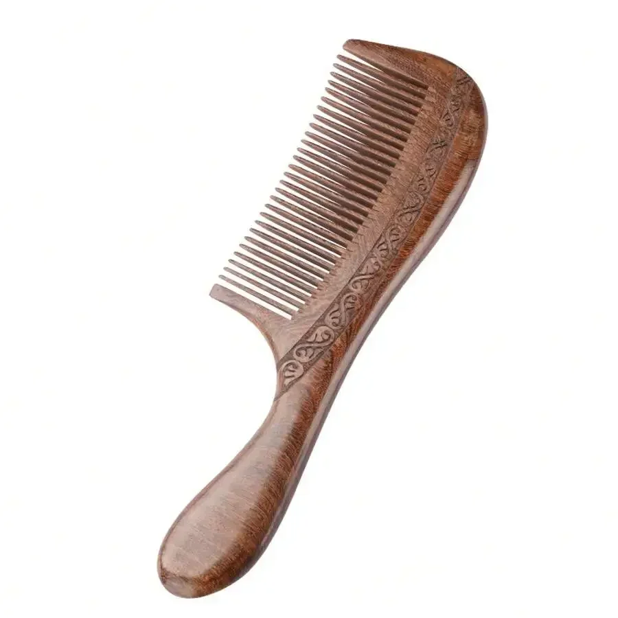 Natural Sandalwood Long Handle Hair Comb Double Sided Carved Traditional Grooming Tool
Natural Sandalwood Long Handle Hair Comb Double Sided Carved Traditional Grooming Tool