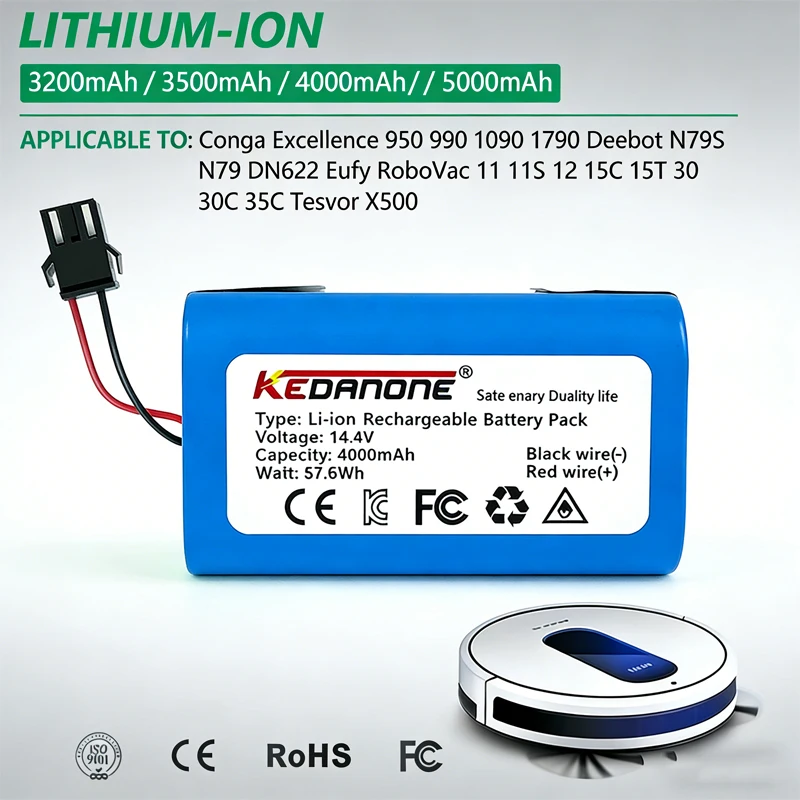 Original for Xiaomi Replacement Battery H18650CH-4S1P For XIOMI MIJIA Mi Robot Vacuum-Mop Essential G1 MJSTG1 SKV4136GL 4000mAh
Original for Xiaomi Replacement Battery H18650CH-4S1P For XIOMI MIJIA Mi Robot Vacuum-Mop Essential G1 MJSTG1 SKV4136GL 4000mAh
