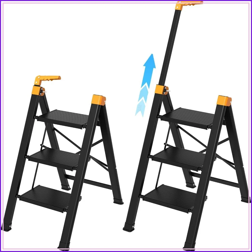 3 Step Ladder with Handrail, Aluminum Step Stool Foldable, Lightweight Sturdy, Anti-Slip Pedals, 600lbs Capacity
3 Step Ladder with Handrail, Aluminum Step Stool Foldable, Lightweight Sturdy, Anti-Slip Pedals, 600lbs Capacity