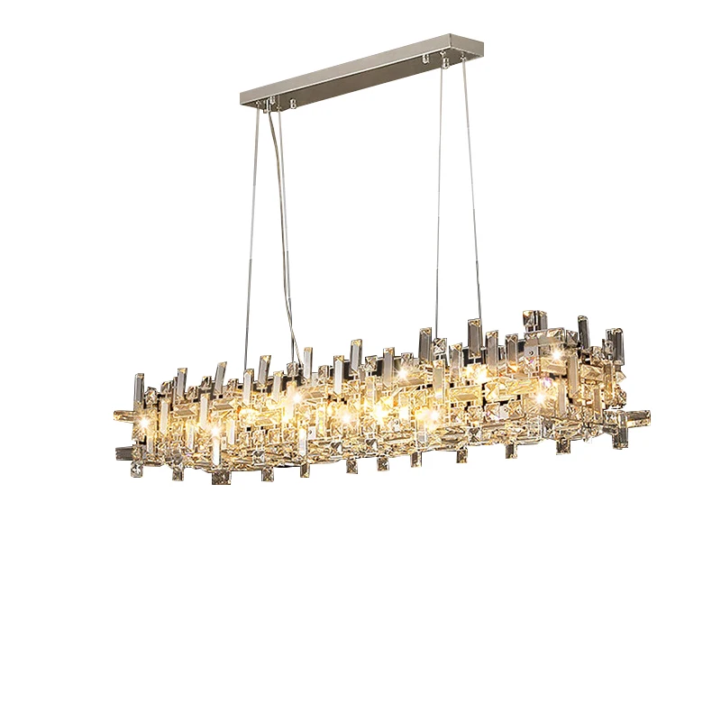 Rectangular Modern Luxury Crystal Chandeliers, Clear Cristal Lampa Decor Dining Room Kitchen Island Stainless Steel Lampen 2026
Rectangular Modern Luxury Crystal Chandeliers, Clear Cristal Lampa Decor Dining Room Kitchen Island Stainless Steel Lampen 2026