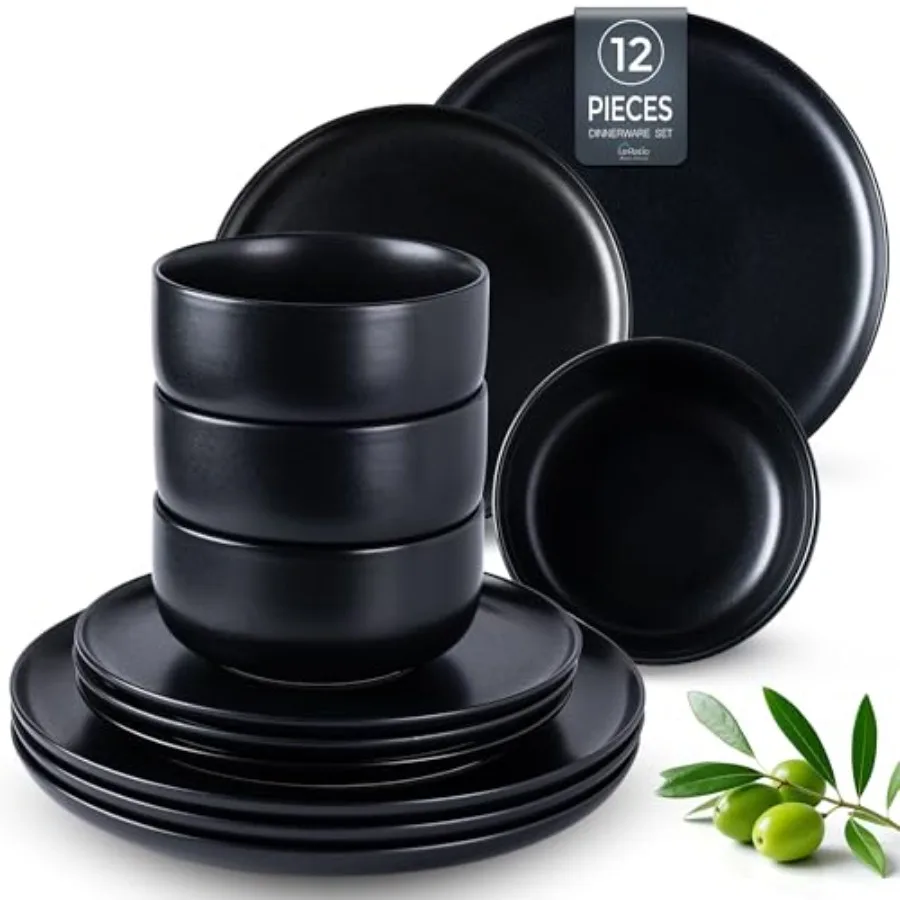 Stoneware Dinnerware Sets for 4Handcarft Ceramic Plates and Bowls Sets Chip and Scratch Resistant Dishes Dishwasher and Microwa
Stoneware Dinnerware Sets for 4Handcarft Ceramic Plates and Bowls Sets Chip and Scratch Resistant Dishes Dishwasher and Microwa