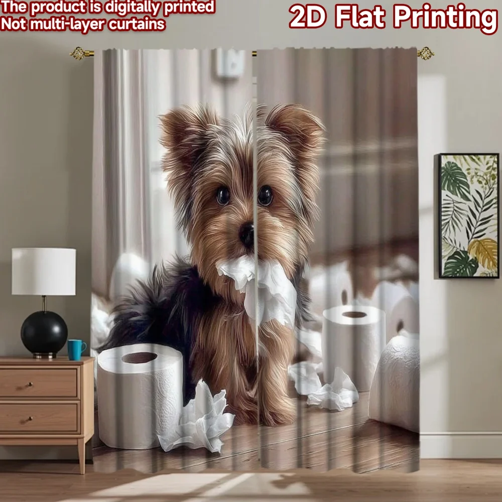 2D flat printing 2pcs Curtains Cute Yorkshire Terrier Toilet Paper Chaos Digital Printed Polyester Drapes Party Decorations for
2D flat printing 2pcs Curtains Cute Yorkshire Terrier Toilet Paper Chaos Digital Printed Polyester Drapes Party Decorations for
