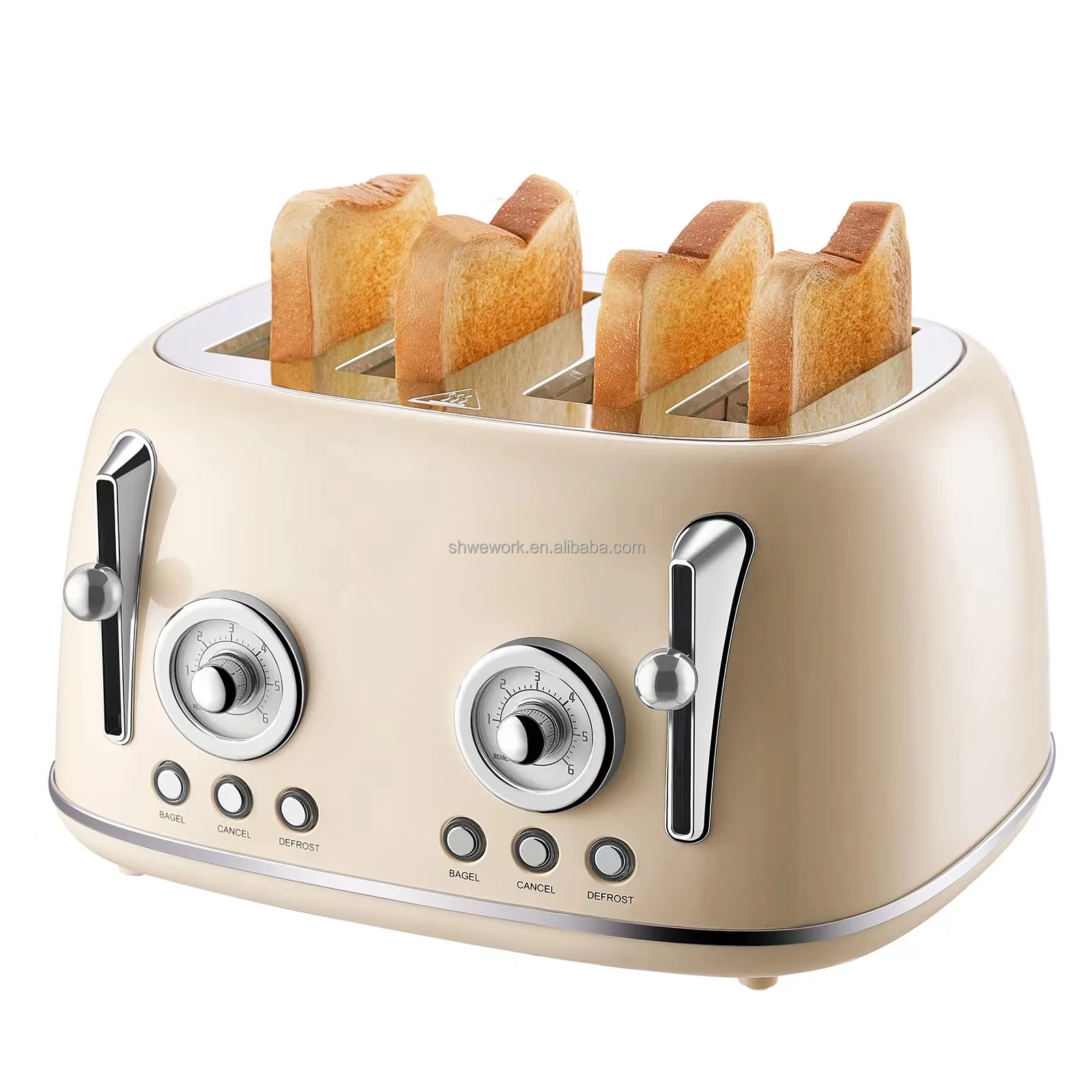 WeWork Brushed Stainless Steel Toaster 4 Slice 1650W Toaster with 5 Browning Levels for Toasting Bread Bagel Waffle Toaster
WeWork Brushed Stainless Steel Toaster 4 Slice 1650W Toaster with 5 Browning Levels for Toasting Bread Bagel Waffle Toaster