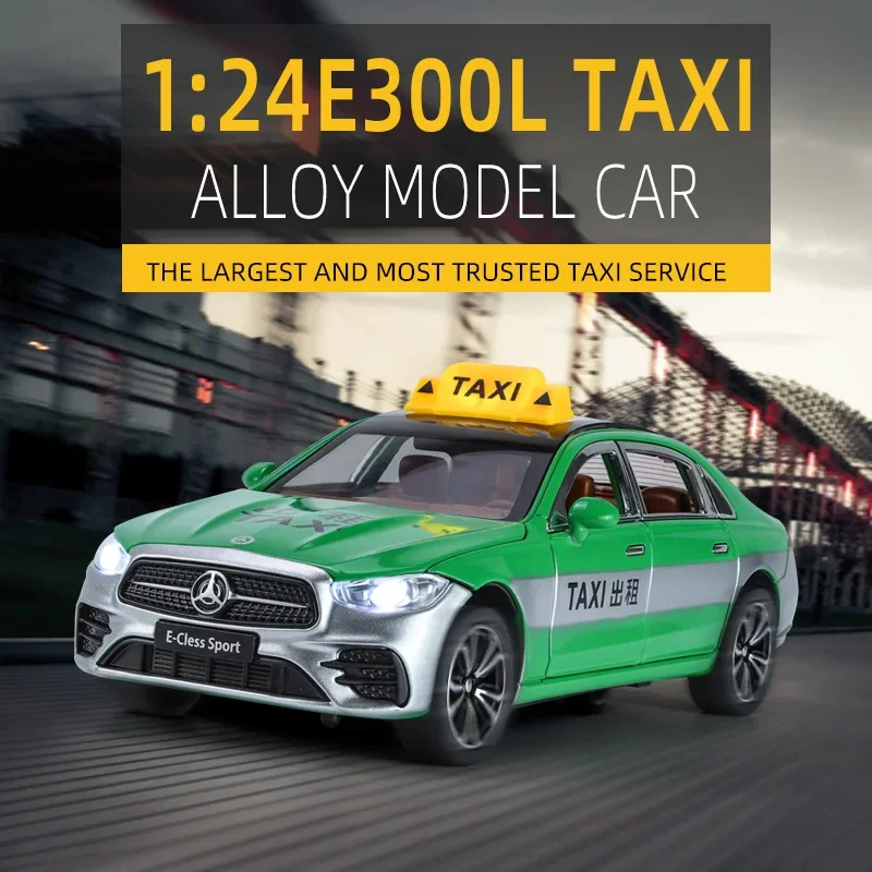 1:24 Mercedes-Benz E300L taxi High Simulation Diecast Metal Alloy Model car Sound Light Pull Back Collection Kids Toy Gifts
1:24 Mercedes-Benz E300L taxi High Simulation Diecast Metal Alloy Model car Sound Light Pull Back Collection Kids Toy Gifts