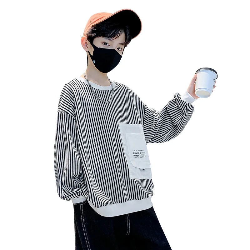 Hot Sale Kids Child Clothes Cotton Striped Sweatshirt For Tween Boys Cotton Long Sleeve Black and White Striped T-shirt For Kids
Hot Sale Kids Child Clothes Cotton Striped Sweatshirt For Tween Boys Cotton Long Sleeve Black and White Striped T-shirt For Kids