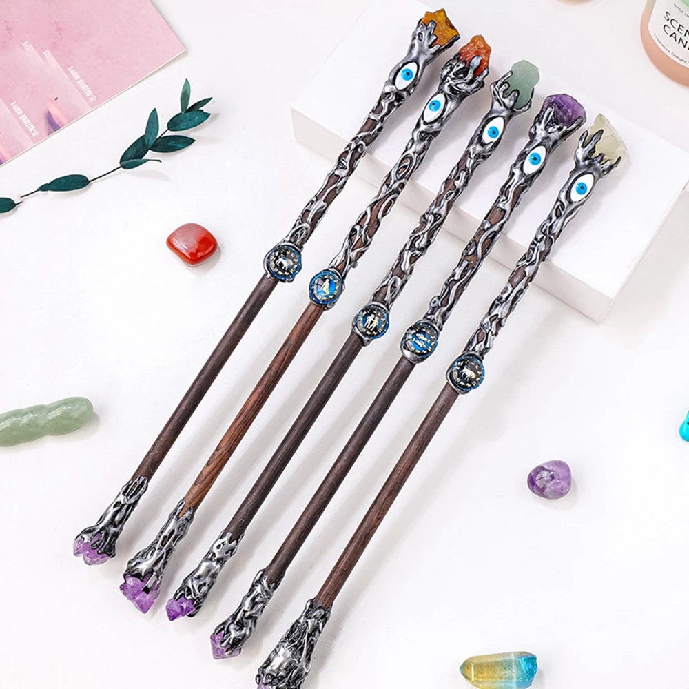 12 Constellations 29cm Natural Crystal Demon Eye Magic Wand Quartz Devil's Fairy Stick Scepter Lucky Props Handmade Jewelry Gift
12 Constellations 29cm Natural Crystal Demon Eye Magic Wand Quartz Devil's Fairy Stick Scepter Lucky Props Handmade Jewelry Gift