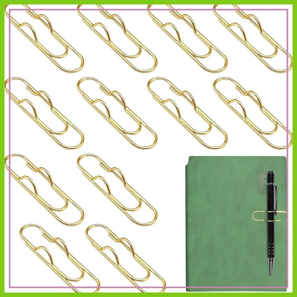 12Pcs Metal Pen Clip for Notebook, Portable Pen Holder, Multi-Function Paper Clip Bookmark, Gold
12Pcs Metal Pen Clip for Notebook, Portable Pen Holder, Multi-Function Paper Clip Bookmark, Gold