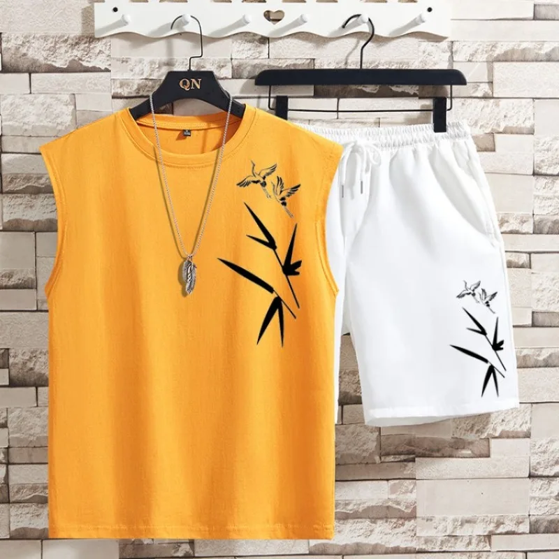Trendy Brand Men Summer National Trend Vest Set Chinese Style Sleeveless Casual Two Piece T Shirt Outfit
Trendy Brand Men Summer National Trend Vest Set Chinese Style Sleeveless Casual Two Piece T Shirt Outfit