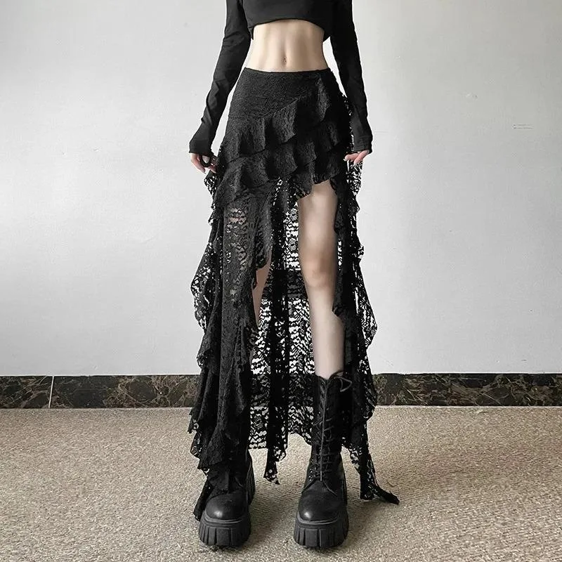 Black Lace Wave Hem Skirt Women's Skirt Asymmetrical Hemline Elegant Lace Material Spring 2026 Collection
Black Lace Wave Hem Skirt Women's Skirt Asymmetrical Hemline Elegant Lace Material Spring 2026 Collection
