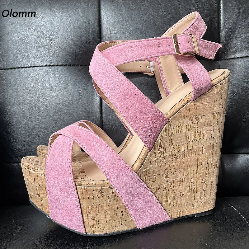 Olomm New Arrival Women Platform Sandals Wedges High Heel Round Toe Beautiful Pink Violet Casual Shoes Ladies US Plus Size 5-20
Olomm New Arrival Women Platform Sandals Wedges High Heel Round Toe Beautiful Pink Violet Casual Shoes Ladies US Plus Size 5-20