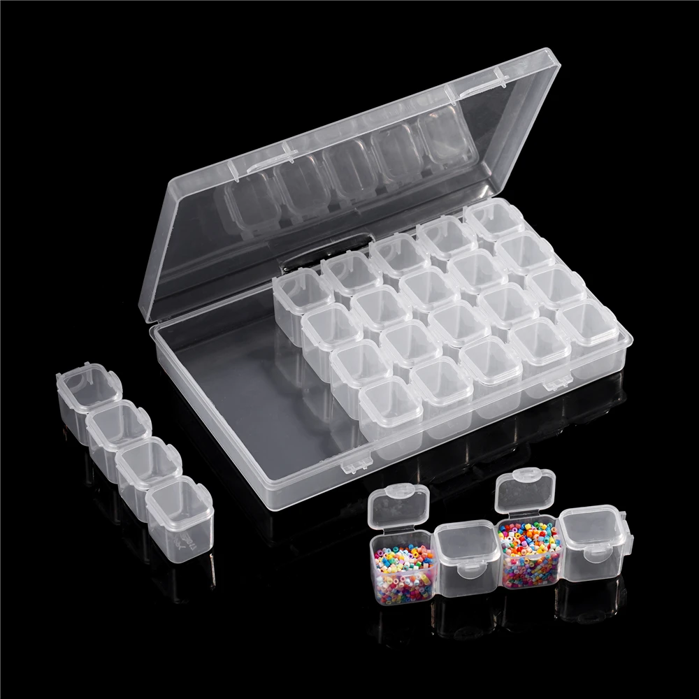 Adjustable Plastic Storage Box for Beads Jewelry Nail Art Diamond Painting 28 Grids Ring Pendant Organizer Container
Adjustable Plastic Storage Box for Beads Jewelry Nail Art Diamond Painting 28 Grids Ring Pendant Organizer Container
