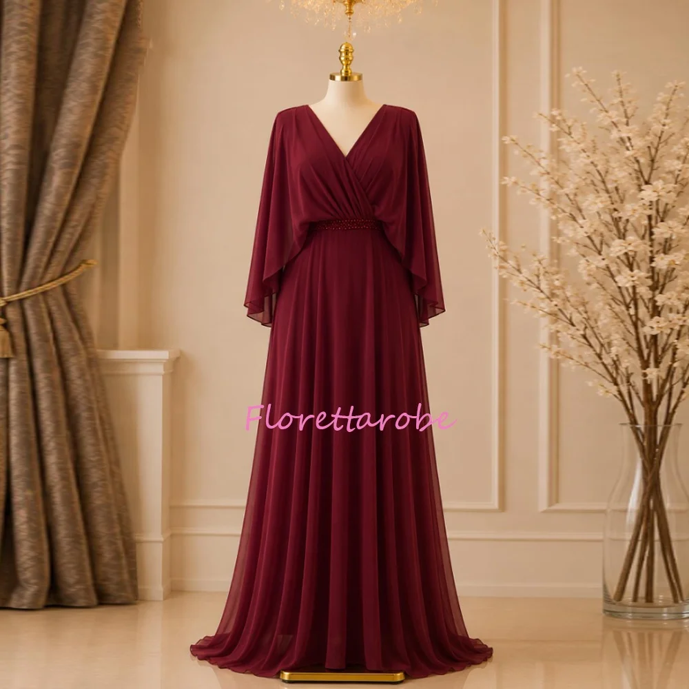 Mother Of The Bride Dresses With Cape Sleeve Chiffon A-Line Evening Dress Long Beaded Wedding Guest Dresses For Women Customized
Mother Of The Bride Dresses With Cape Sleeve Chiffon A-Line Evening Dress Long Beaded Wedding Guest Dresses For Women Customized