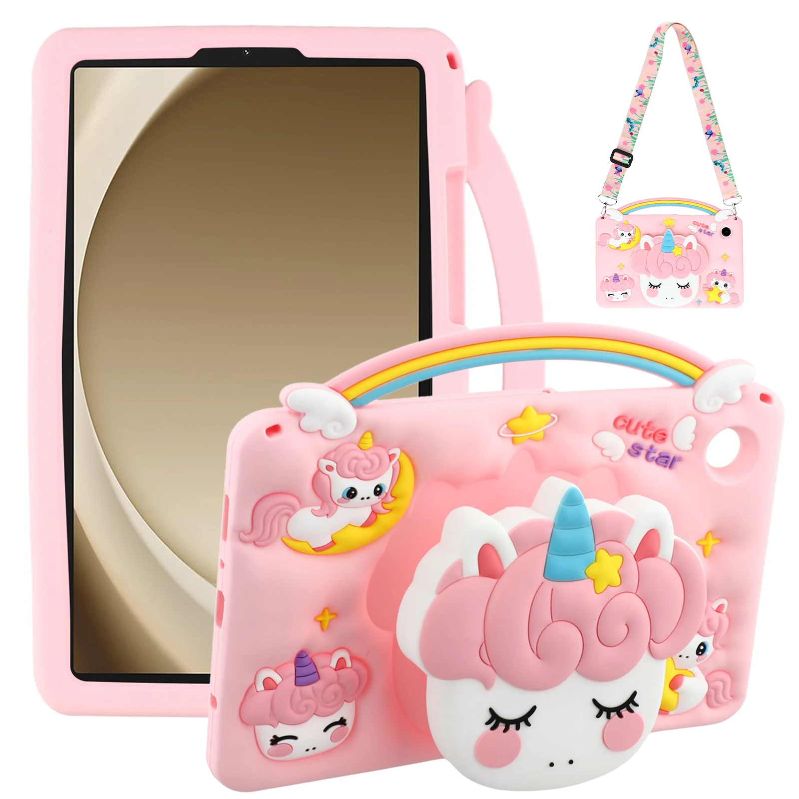 For Samsung Galaxy Tab A9 Case Handle Unicorn Retractable Kickstand Silicone Tablet Cover with Shoulder Strap
For Samsung Galaxy Tab A9 Case Handle Unicorn Retractable Kickstand Silicone Tablet Cover with Shoulder Strap