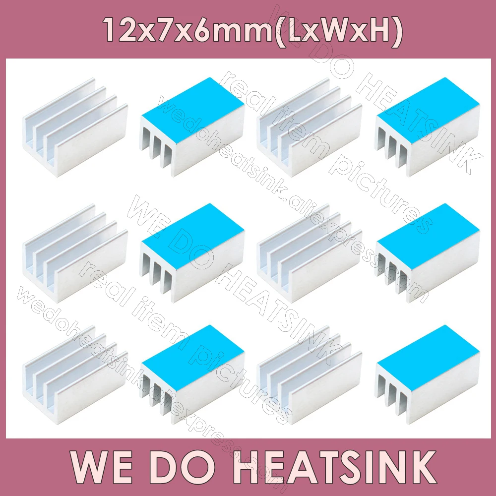 WE DO HEATSINK 12x7x6mm Without or With Thermal Pad Small MOS Mini Aluminum Silver Heatsink Cooler
WE DO HEATSINK 12x7x6mm Without or With Thermal Pad Small MOS Mini Aluminum Silver Heatsink Cooler