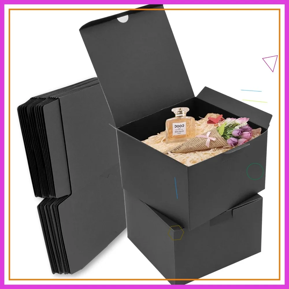 10 Pack 6x6x4 Black Gift Boxes with Lids, Recyclable Paper for Wedding Birthday Graduation
10 Pack 6x6x4 Black Gift Boxes with Lids, Recyclable Paper for Wedding Birthday Graduation