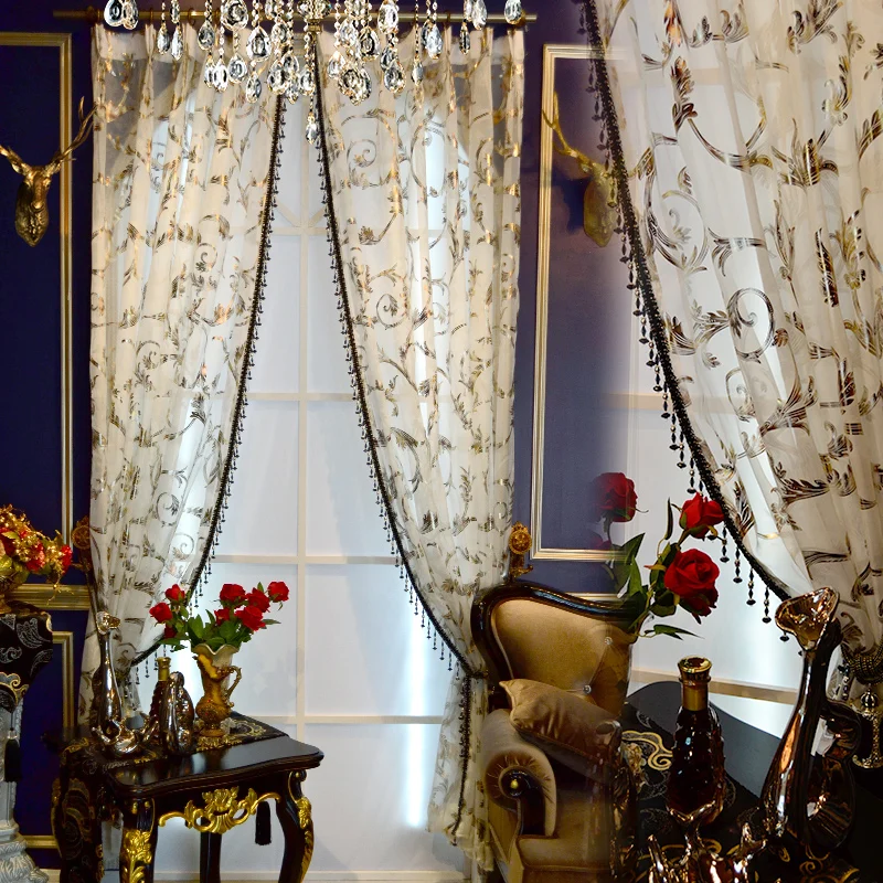 European Luxury Curtains for Living Room Bedroom Dining Custom Size Black White Tulle Grace Romantic Decor Room Divider Classic
European Luxury Curtains for Living Room Bedroom Dining Custom Size Black White Tulle Grace Romantic Decor Room Divider Classic