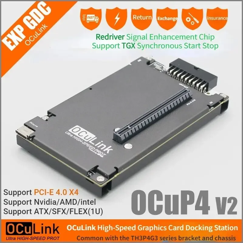 OCuP4V2 OCuLink Док-станция для графического процессора с чипом ReDriver PCIE 4.0 X4 M2 NVME M.2 — адаптер OCulink для ноутбука, мини-ПК к внешней видеокарте
OCuP4V2 OCuLink Док-станция для графического процессора с чипом ReDriver PCIE 4.0 X4 M2 NVME M.2 — адаптер OCulink для ноутбука, мини-ПК к внешней видеокарте
