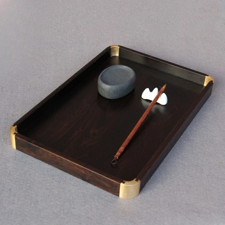 Tray Solid wood red sandalwood inlaid copper tea tray tray
Tray Solid wood red sandalwood inlaid copper tea tray tray