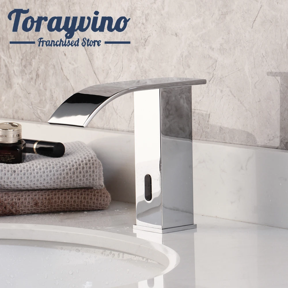 Torayvino Bathroom Chrome & Black Touch Free Sensor Faucet Deck Mounted Basin Sink Waterfall Automatic Infrared Tap Mixer Tap
Torayvino Bathroom Chrome & Black Touch Free Sensor Faucet Deck Mounted Basin Sink Waterfall Automatic Infrared Tap Mixer Tap