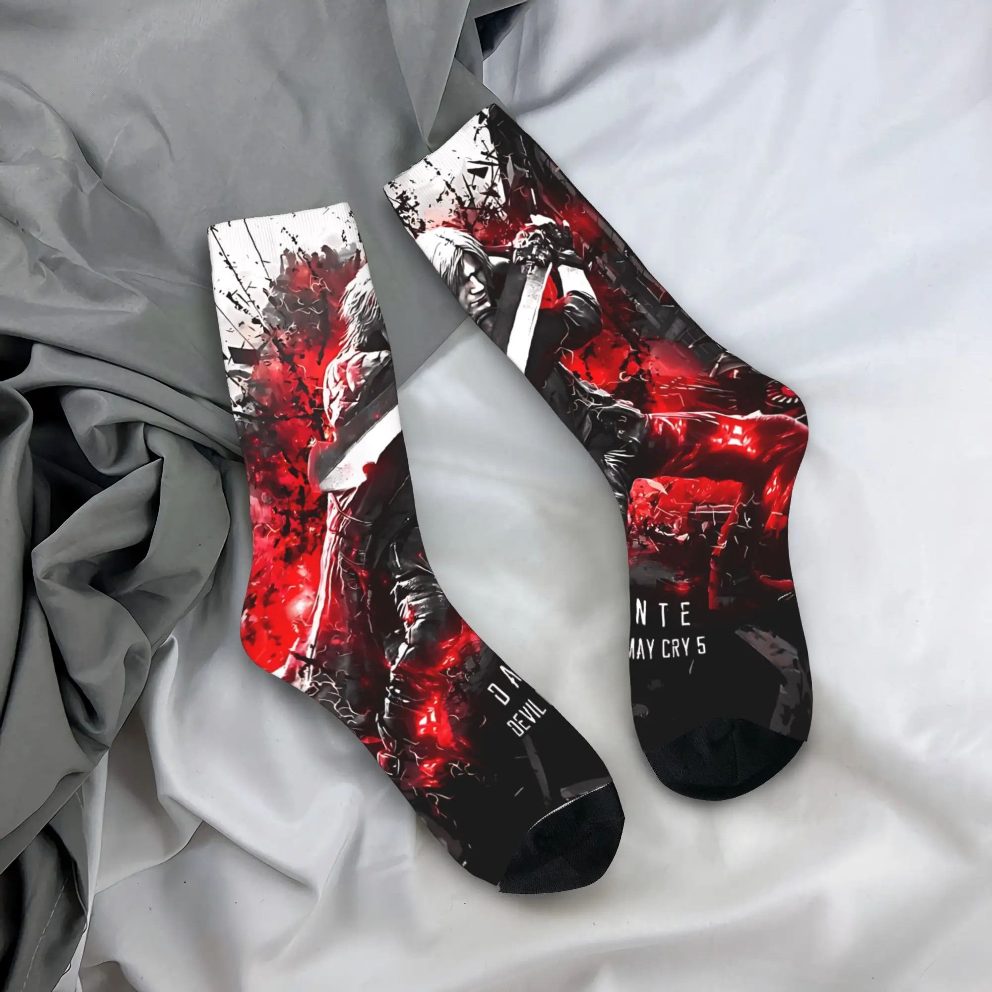 Мужские носки Devil May Cry 5, чулки Dante, зимние повседневные теплые мягкие носки с принтом, спортивные нескользящие носки для бега 
Мужские носки Devil May Cry 5, чулки Dante, зимние повседневные теплые мягкие носки с принтом, спортивные нескользящие носки для бега
