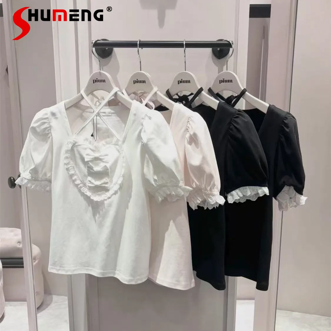 2026 Summer Sweet Love Neck Short Sleeve T-Shirt Girls Women's Casual Commuter Top Bow Lace Splicing Japanese Style Clothing
2026 Summer Sweet Love Neck Short Sleeve T-Shirt Girls Women's Casual Commuter Top Bow Lace Splicing Japanese Style Clothing