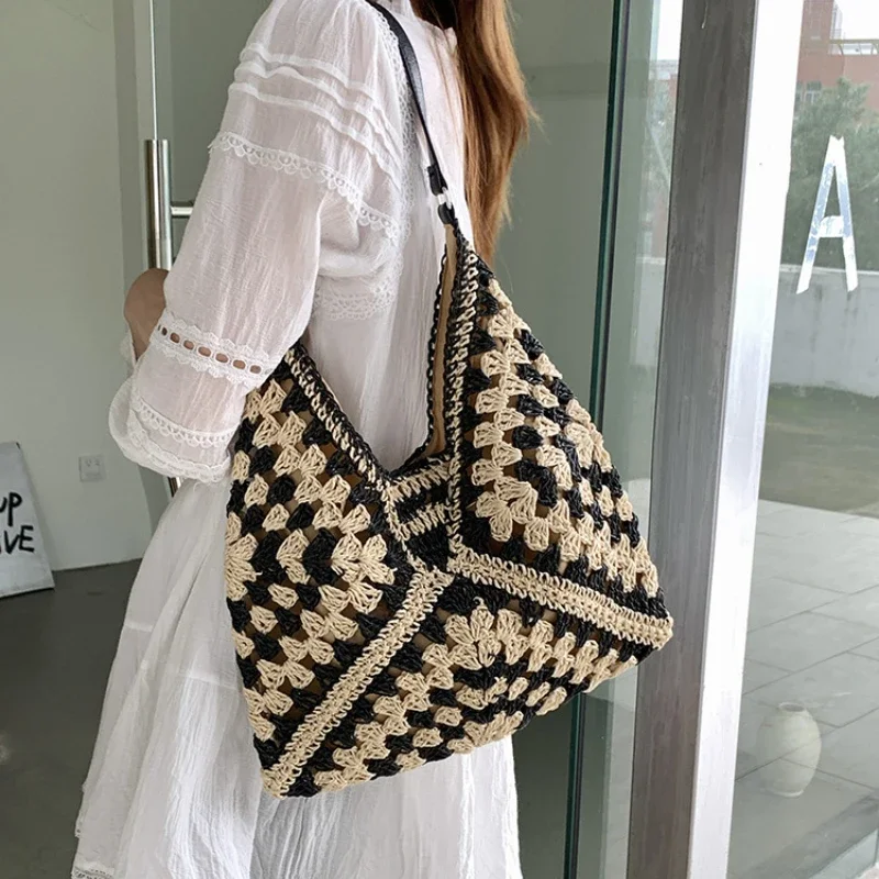 Popular Women's Woven Straw Shoulder Bag Medium Size Handbag with Handle for Beach Vacation Tote Large Capacity Beach Bags
Popular Women's Woven Straw Shoulder Bag Medium Size Handbag with Handle for Beach Vacation Tote Large Capacity Beach Bags