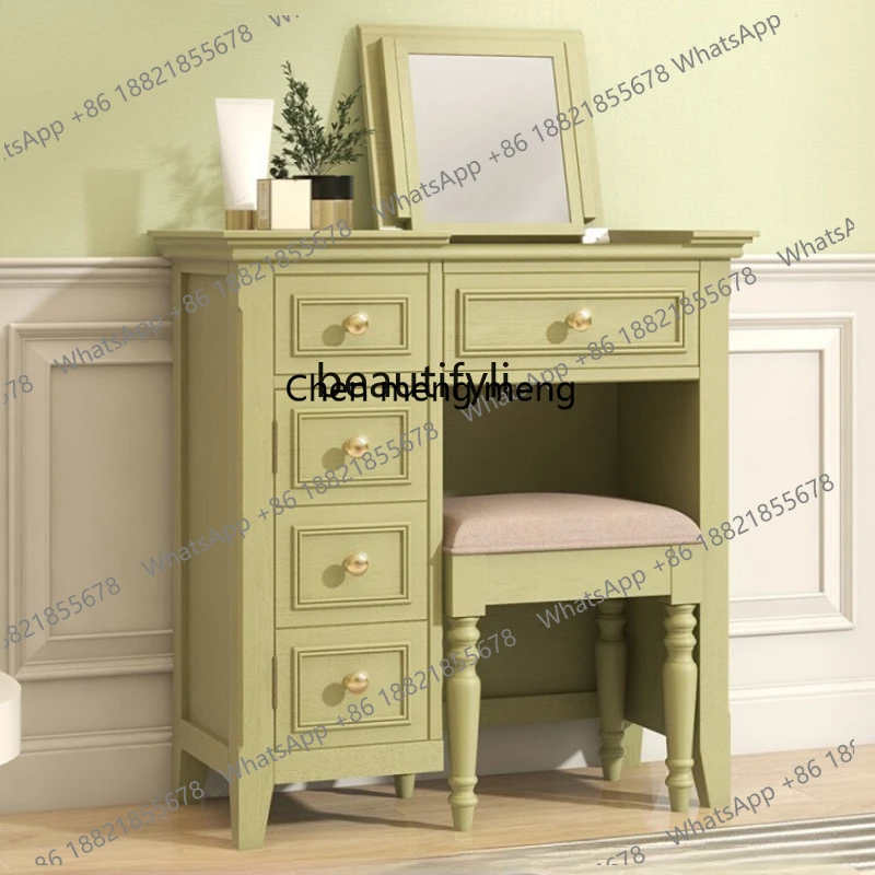 Self-looking simple dresser pastoral green makeup table storage girls bedroom mirror integrated cabinet
Self-looking simple dresser pastoral green makeup table storage girls bedroom mirror integrated cabinet