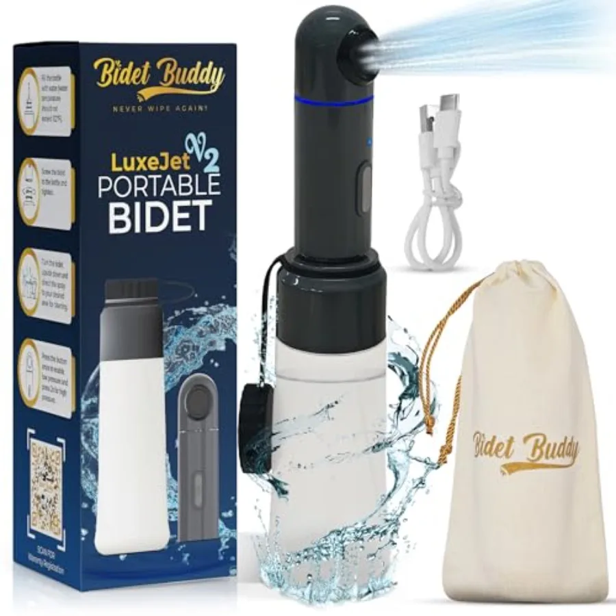 BIDET BUDDY LuxeJet Portable Bidet for Travel Electric Handheld Rechargeable Bidet Sprayer Waterproof Gentle Pressure Personal
BIDET BUDDY LuxeJet Portable Bidet for Travel Electric Handheld Rechargeable Bidet Sprayer Waterproof Gentle Pressure Personal