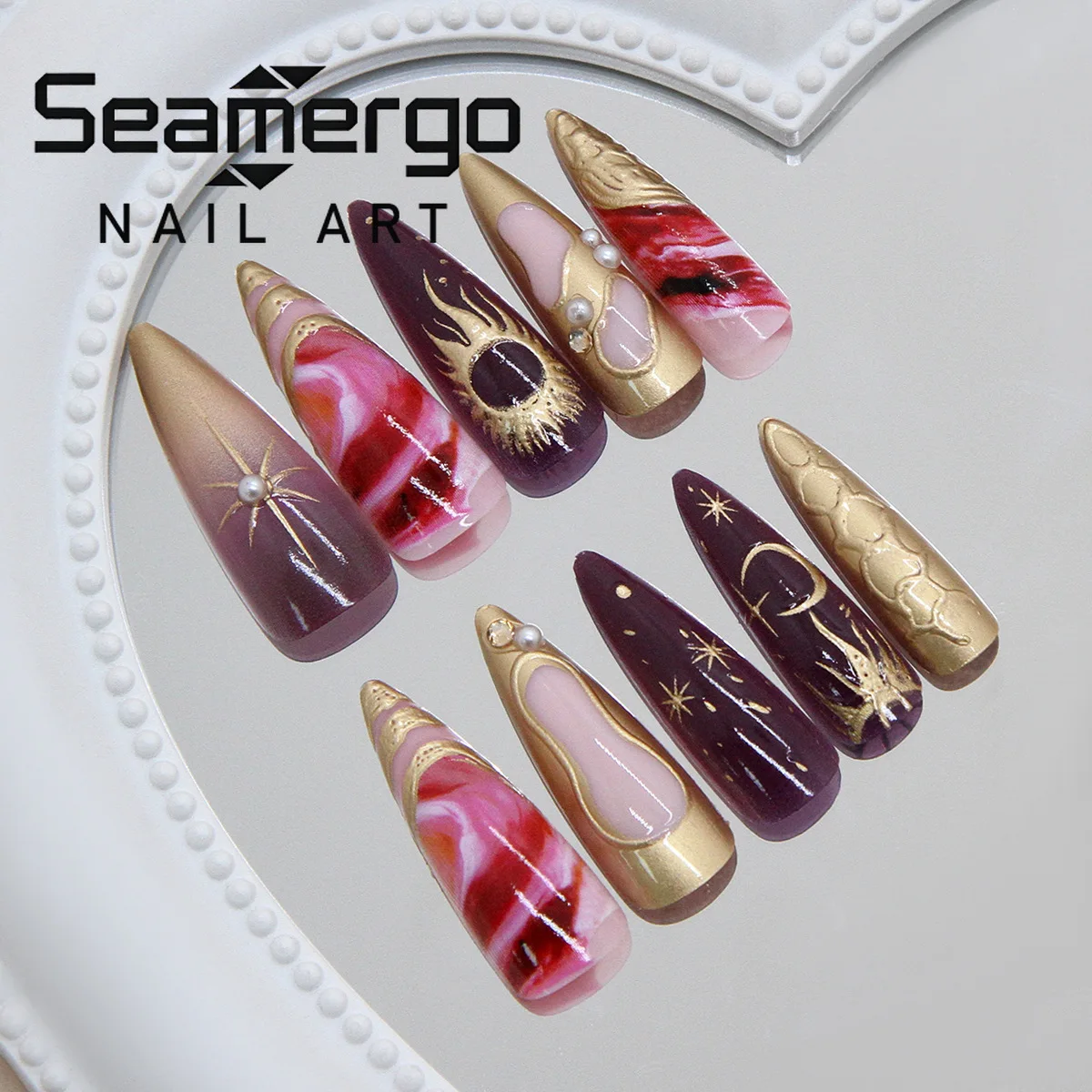 24 шт. накладных ногтей-стилетов 3D с нерегулярным дизайном, позолоченные, с градиентом мистического фиолетового цвета, со звездным блеском, в стиле Sweet Cool Hot Girl Ins, съемный маникюр
24 шт. накладных ногтей-стилетов 3D с нерегулярным дизайном, позолоченные, с градиентом мистического фиолетового цвета, со звездным блеском, в стиле Sweet Cool Hot Girl Ins, съемный маникюр