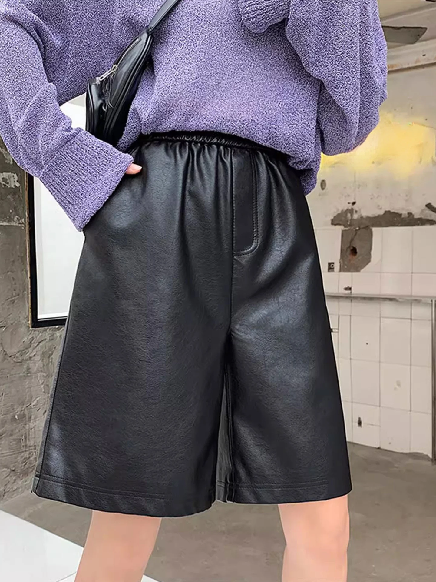 High Waist Bla Leather orts Women's Autumn Winter plus Size Wide Leg Pants Casual Straight Cut Trousers for Ladies
High Waist Bla Leather orts Women's Autumn Winter plus Size Wide Leg Pants Casual Straight Cut Trousers for Ladies
