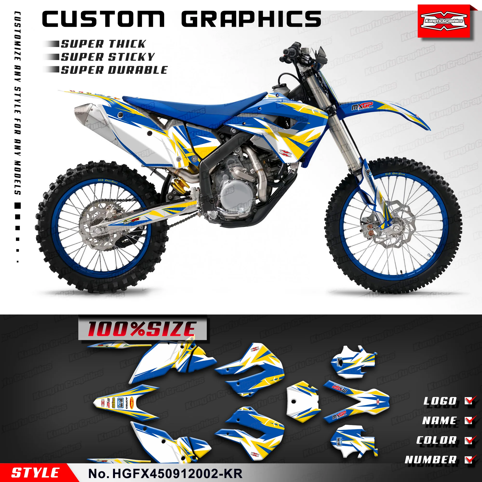 KUNGFU GRAPHICS Decals Stickers Wrap Design for Husaberg FX 450 2009 2010 2011 2012, HGFX450912002-KR
KUNGFU GRAPHICS Decals Stickers Wrap Design for Husaberg FX 450 2009 2010 2011 2012, HGFX450912002-KR