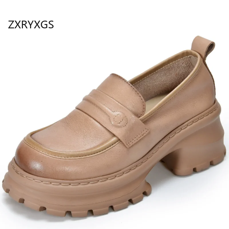 ZXRYXGS Top Cowhide British Style Thick Soled Non-slip High Heels 2025 New Genuine Leather Shoes Woman Elegant Fashion Shoes
ZXRYXGS Top Cowhide British Style Thick Soled Non-slip High Heels 2025 New Genuine Leather Shoes Woman Elegant Fashion Shoes