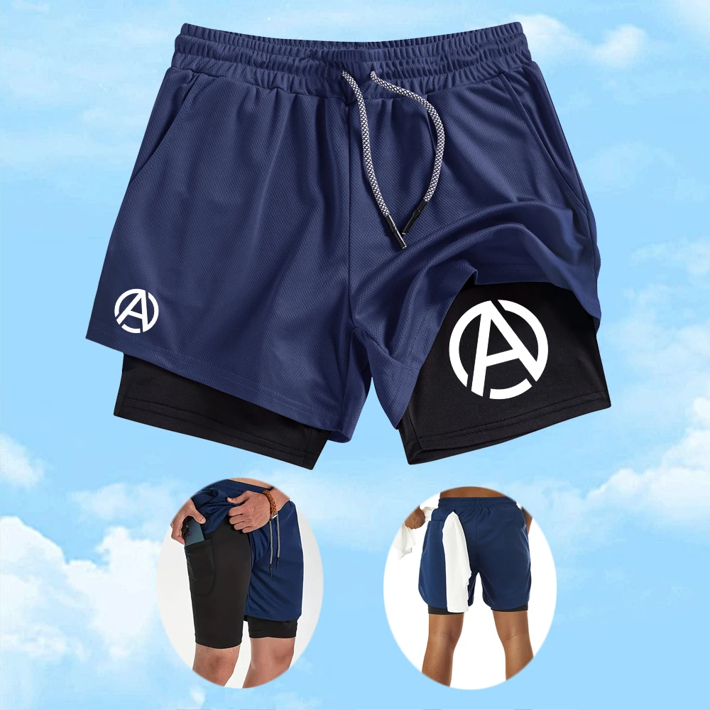 Men's Quick Drying Double Layer Sports Shorts With Creative A Line Print Stretchy Casual Beach Shorts For Fitness And Running
Men's Quick Drying Double Layer Sports Shorts With Creative A Line Print Stretchy Casual Beach Shorts For Fitness And Running