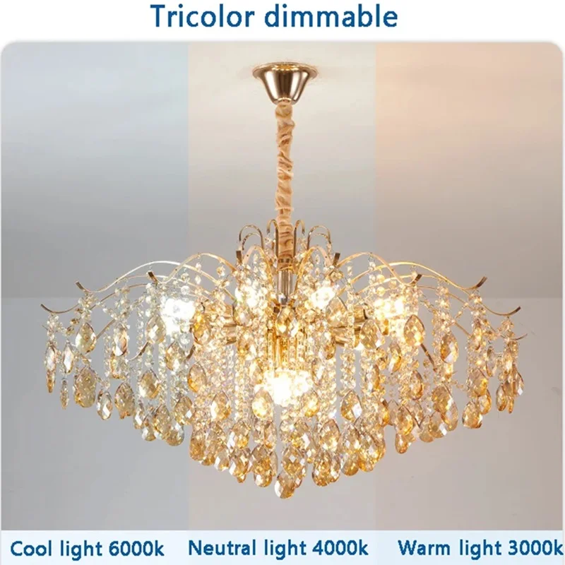 LED Crystal Gold Chandelier Modern Loft Crystal ceiling Lamp Luxury Villa Hotel hall Living Room Bedroom Chandelier Home Decor
LED Crystal Gold Chandelier Modern Loft Crystal ceiling Lamp Luxury Villa Hotel hall Living Room Bedroom Chandelier Home Decor