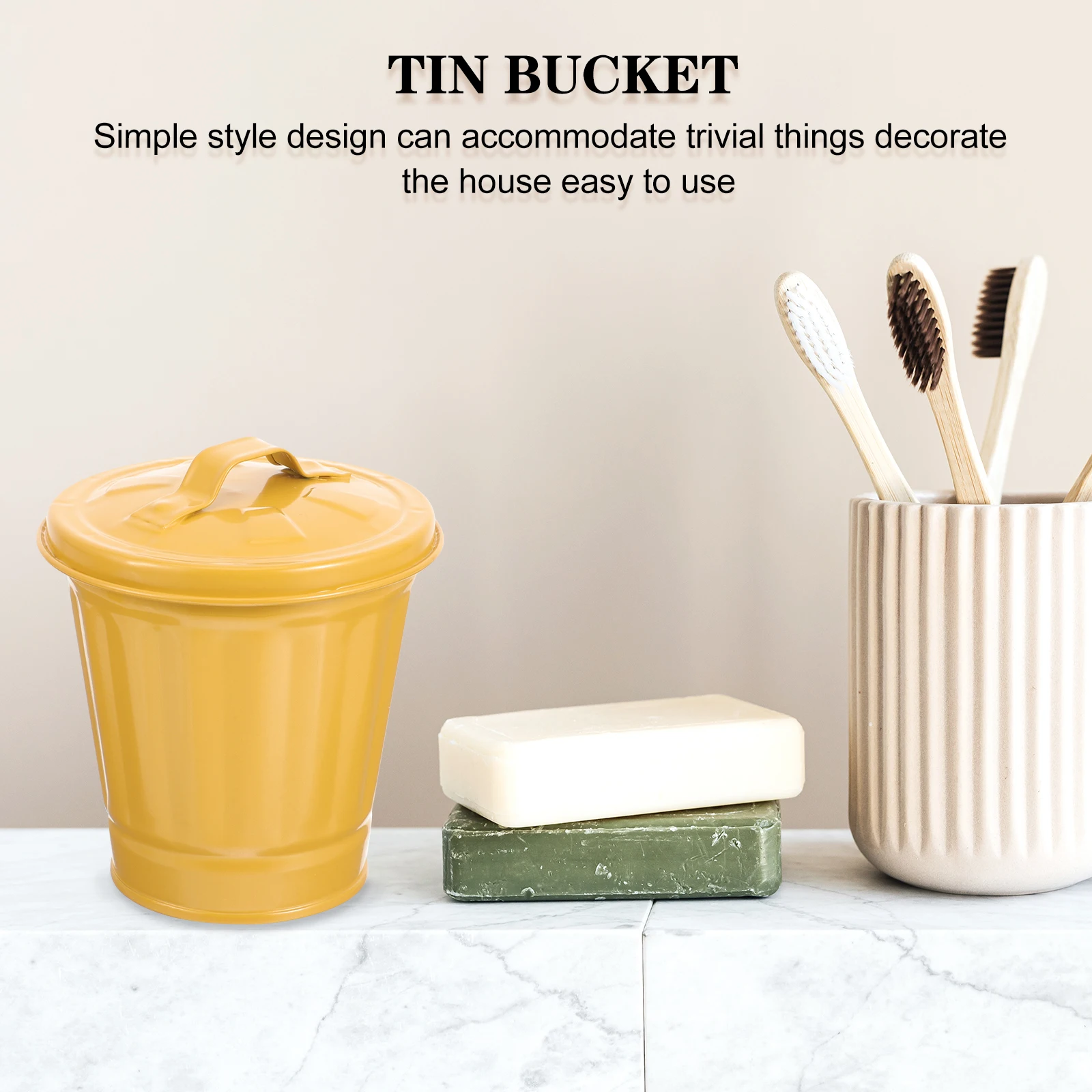 2 Pcs Portable Storage Bucket Trash Cans Small Galvanized Mini Desk Garbage Metal Barrel Tin Pail with Lid Iron Office
2 Pcs Portable Storage Bucket Trash Cans Small Galvanized Mini Desk Garbage Metal Barrel Tin Pail with Lid Iron Office