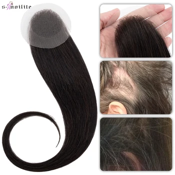 S-noilite 8인치 레이스 헤어 패치 헤어 토퍼 핸드 싱글 노트 내추럴 인헤어 리플레이스먼트 인비저블 씬 헤어피스 익스텐션