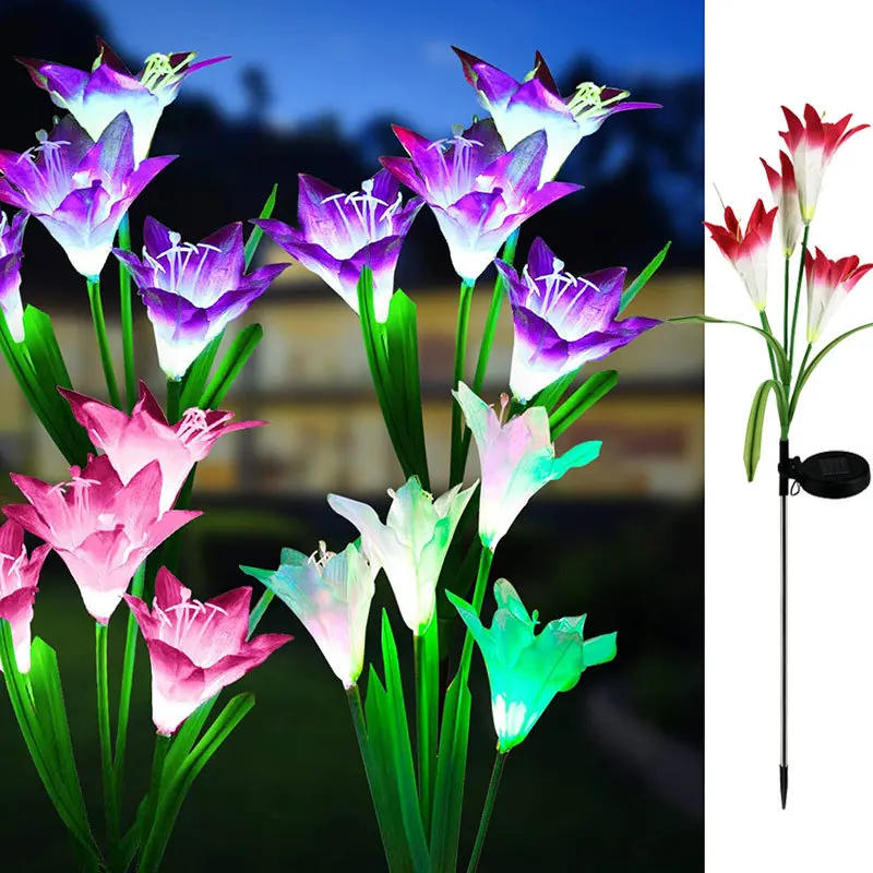 Outdoor LED Solar Light RGB Color Lily Garden Flower Waterproof Decorative Lamp 600AMH Solar Powered Yard Lawn Pathway Wedding
Outdoor LED Solar Light RGB Color Lily Garden Flower Waterproof Decorative Lamp 600AMH Solar Powered Yard Lawn Pathway Wedding